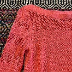 LOFT coral summer knit sweater womens small